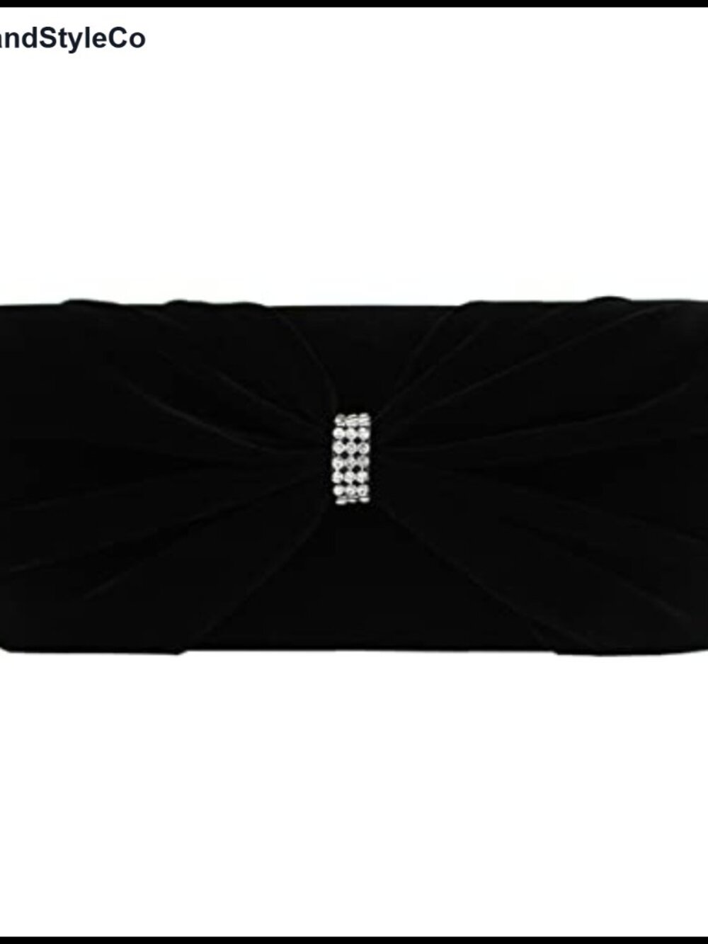 Velvet Rhinestone Bow Front Clutch Evening Bag with Chain Strap